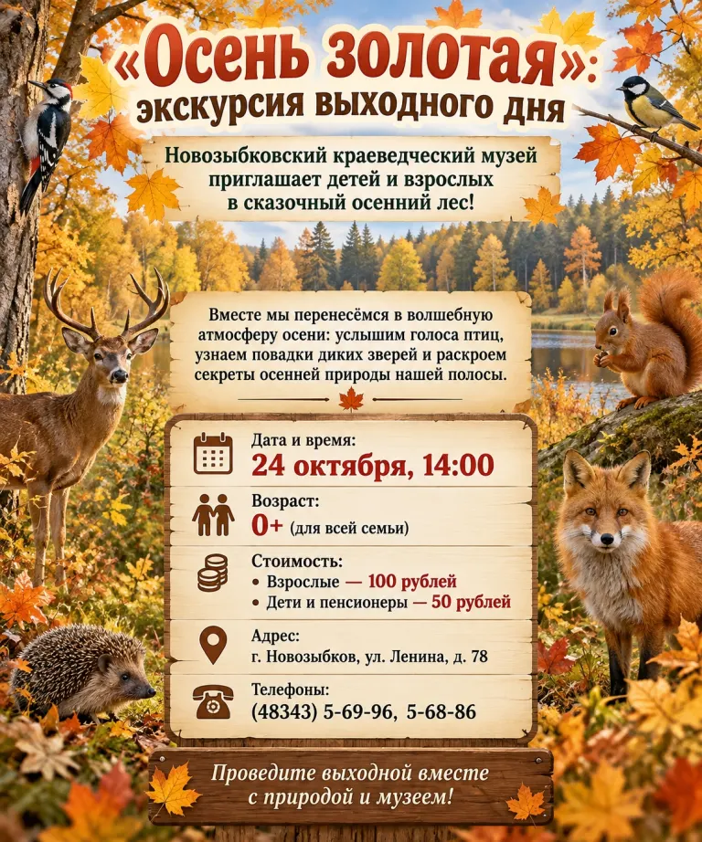 Новозыбковский краеведческий музей приглашает на экскурсию «Осень золотая»