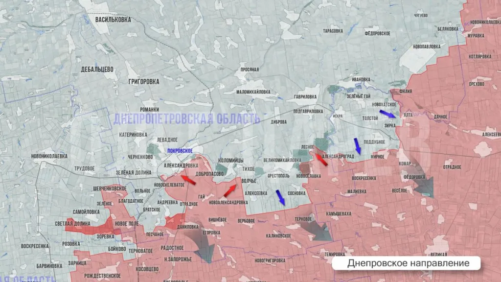 Карта боевых действий в Харьковской области