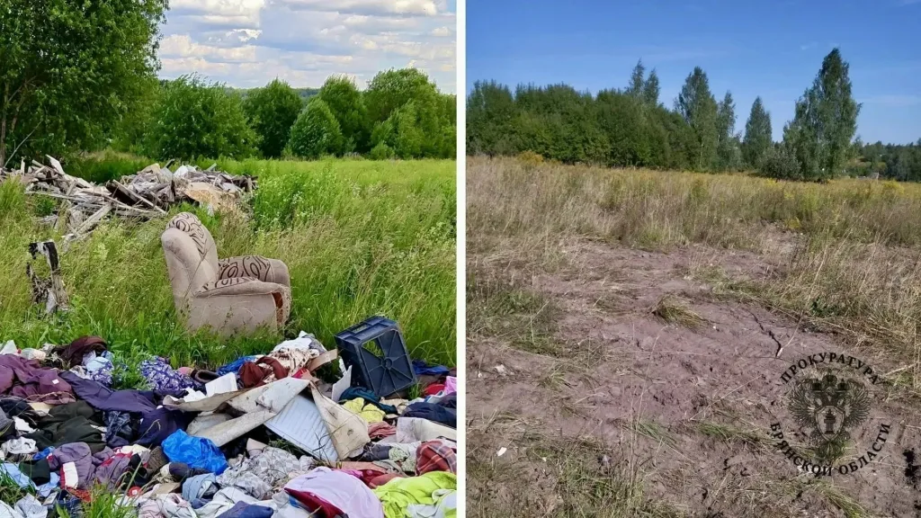 Свалка мусора у озера Керамзитное в Брянске