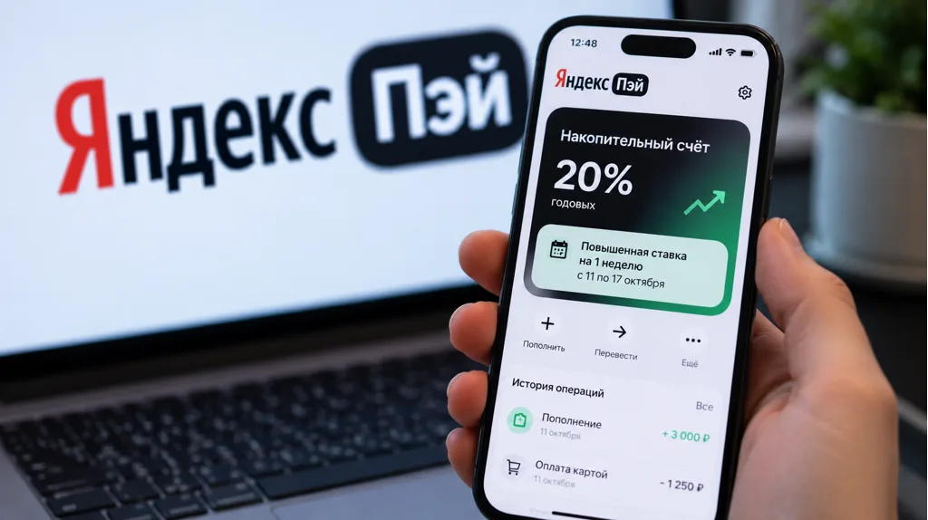 Приложение Яндекс Пэй на экране смартфона