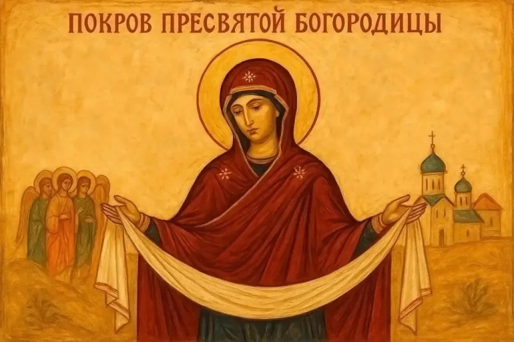 Икона праздника Покрова Пресвятой Богородицы