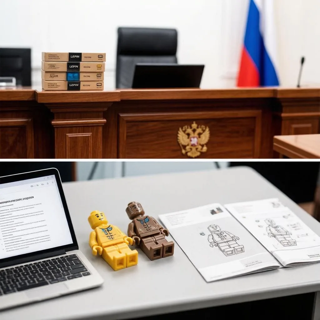 Конфискованные контрафактные конструкторы на столе суда