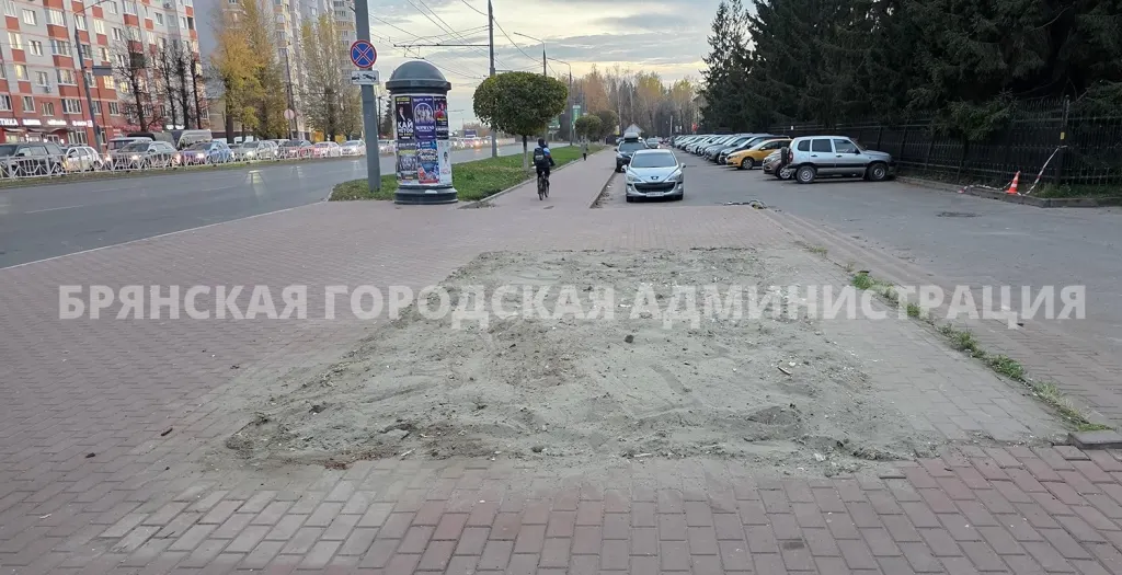 Место демонтажа ларька в Брянске