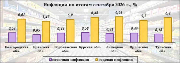 В ЦФО в сентябре цены выросли на 0,24%